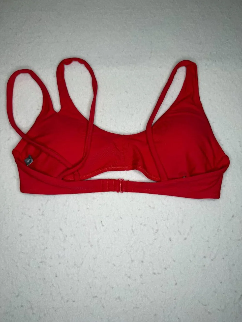 Aerie Women’s Scoop Encolure Degagee Bikini Top Small Red swim suit